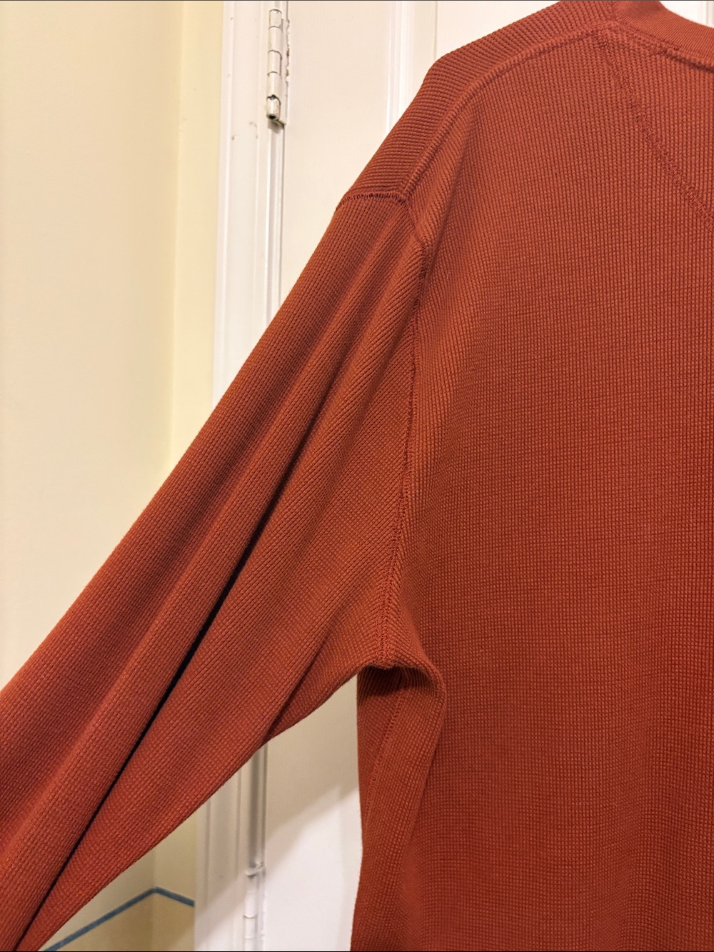 Saddlebred Long Sleeve Henley in Rust‎ Brown - Picture 10 of 12